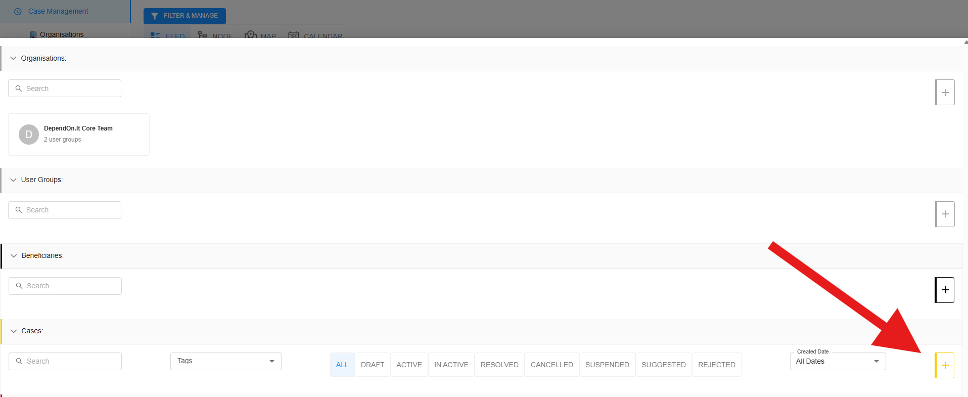 Create Case Button